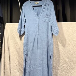 Light Blue V-Neck Dress